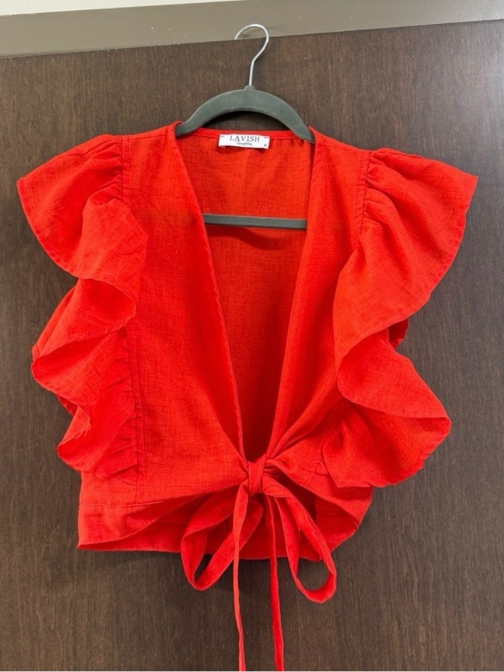 Lavish Tuscaloosa wrap tie sleeveless top